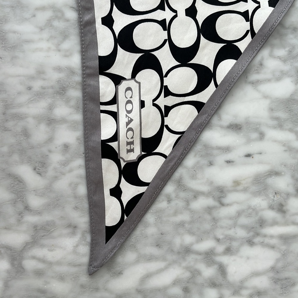 Coach logo-pattern silk triangle scarf